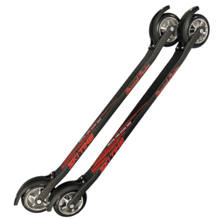 Q87011 Лыжероллеры SKI TIME Skate Ski roller L 640mm Карбон, 100*24 каучук медленные колеса №3