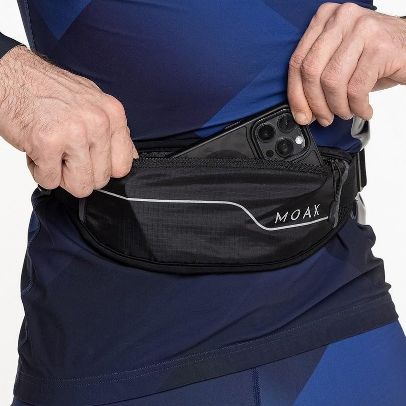 R201-10000 Сумка поясная MOAX Waist Run, цв. черный-белый