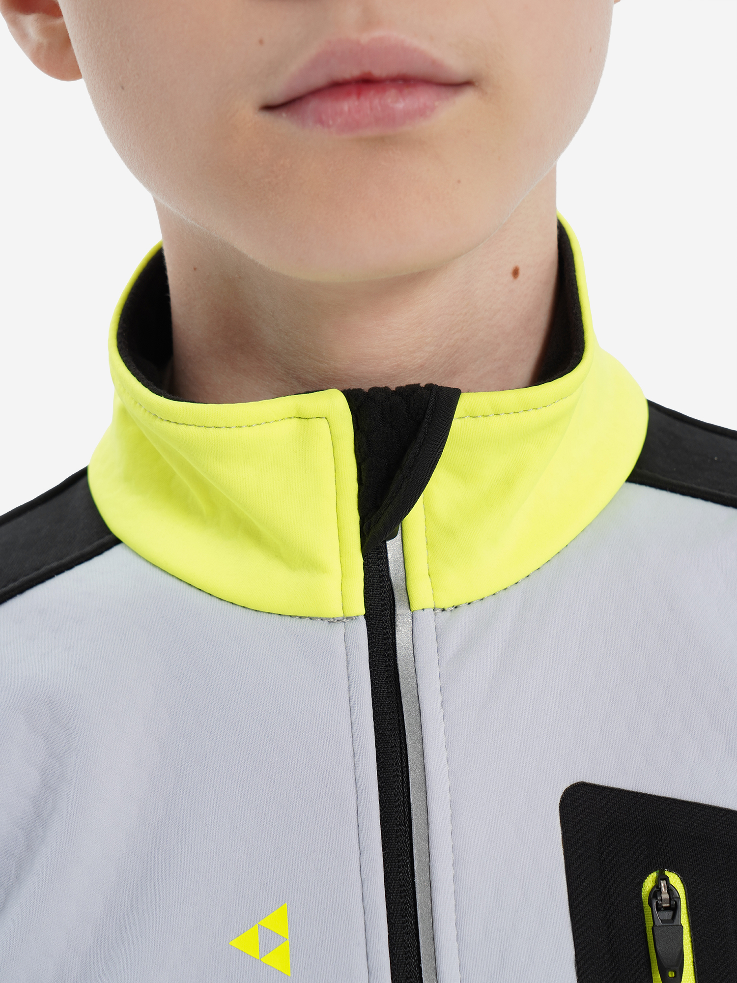 GR8032-109 Куртка детс. Fischer Softshell Warm, цв. черный-серый
