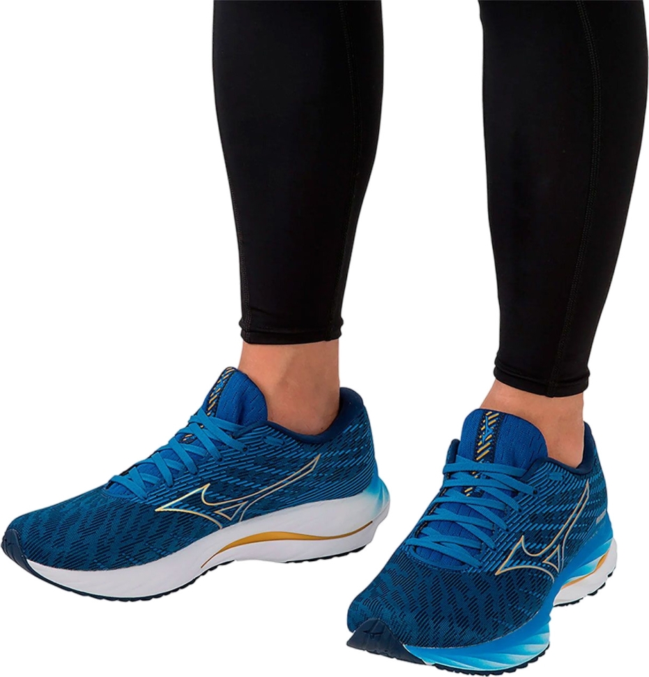 J1GC2203-05 Кроссовки MIZUNO Wave Rider 26 (беговые, пластина ТПУ), цв. синий