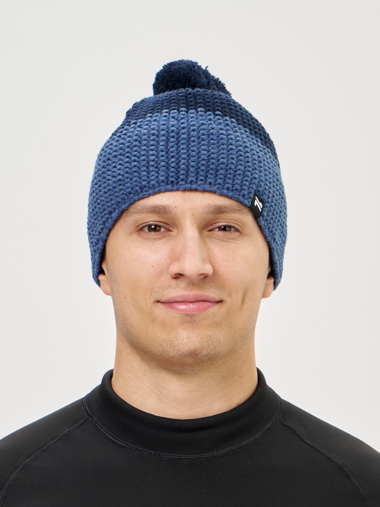 NSV738614 Шапочка унисекс NORDSKI Frosty, цв. синий (джинс)/ тем.синий
