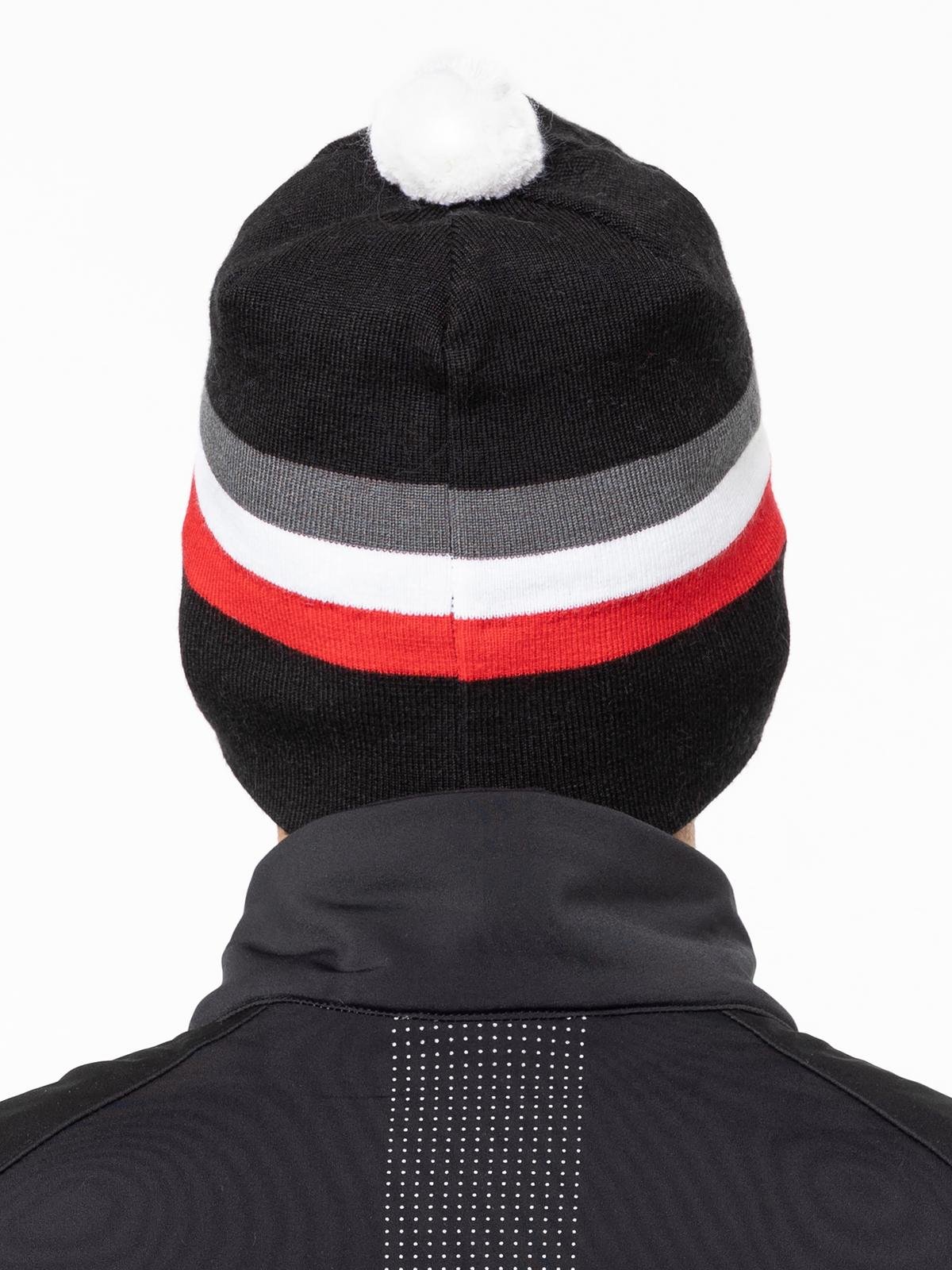 23575M-10010 Шапочка унисекс MOAX Tradition Sport stripe, цв. черный-красный