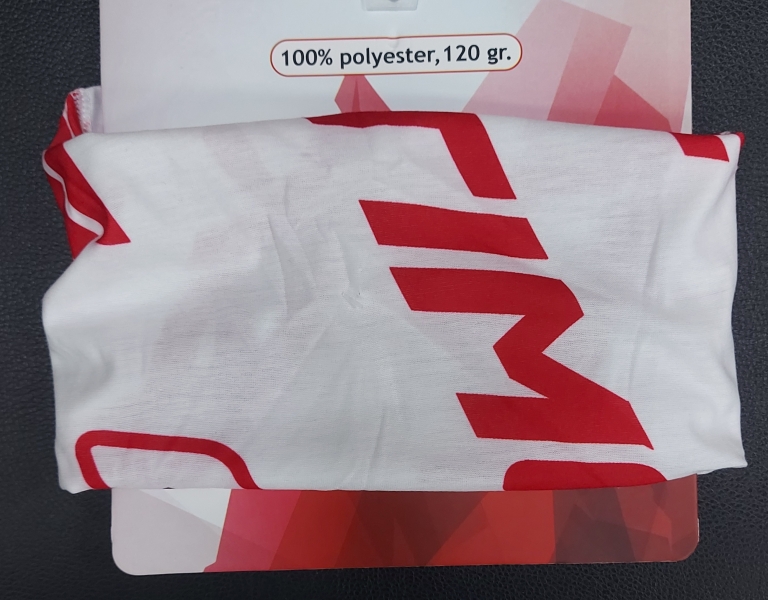 HT4012 Бафф унисекс SKI TIME, цв. белый-красный