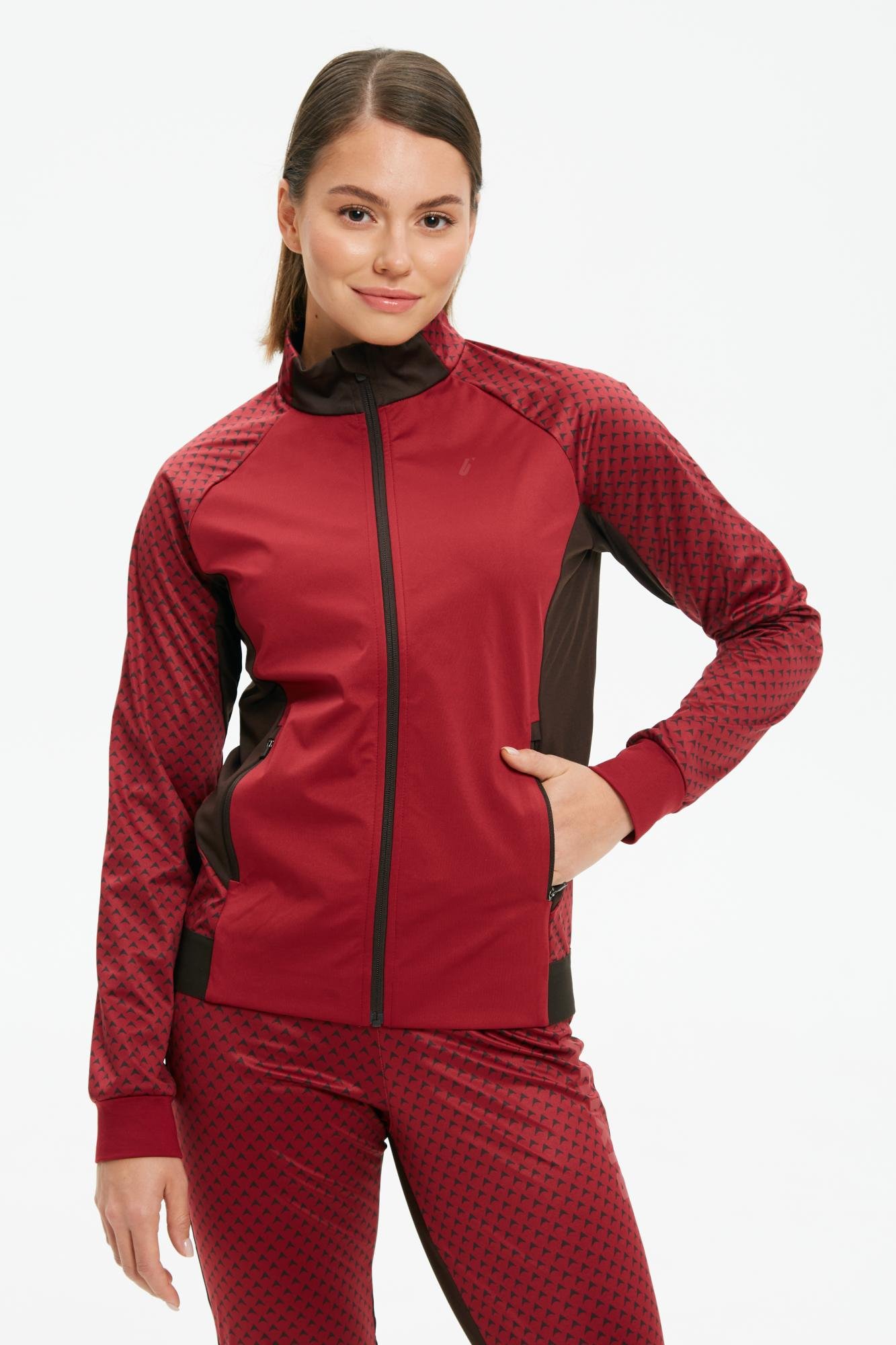 SJK201W225-01115 Куртка жен. Bivium "Баланс 2.0", цв. бордовый-кофейный