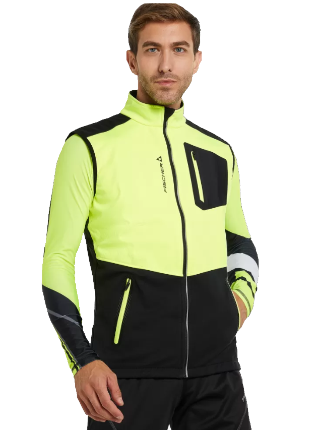 GR8119-103 Жилет муж. Fischer Softshell Warm, цв. черный-лимонный