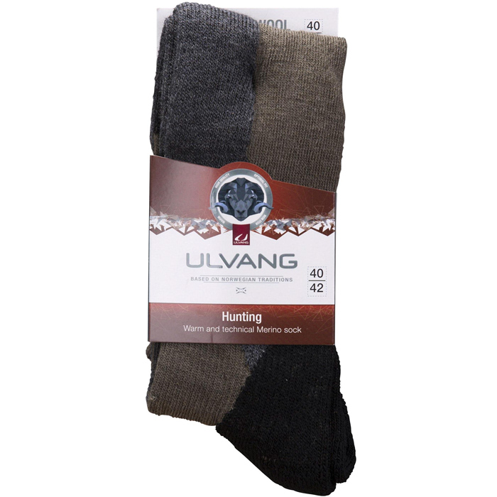 75191-20400 Носки термо унисекс ULVANG Hunting, высокая посадка, цв. зеленый (светло-коричневый)