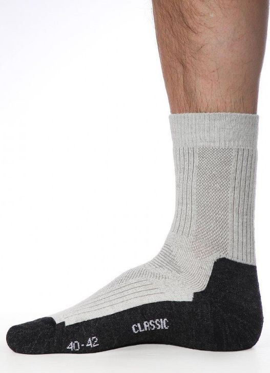 2001863-P172 Носки термо унисекс NONAME Classic Sock, высокая посадка, цв. св.серый-черный
