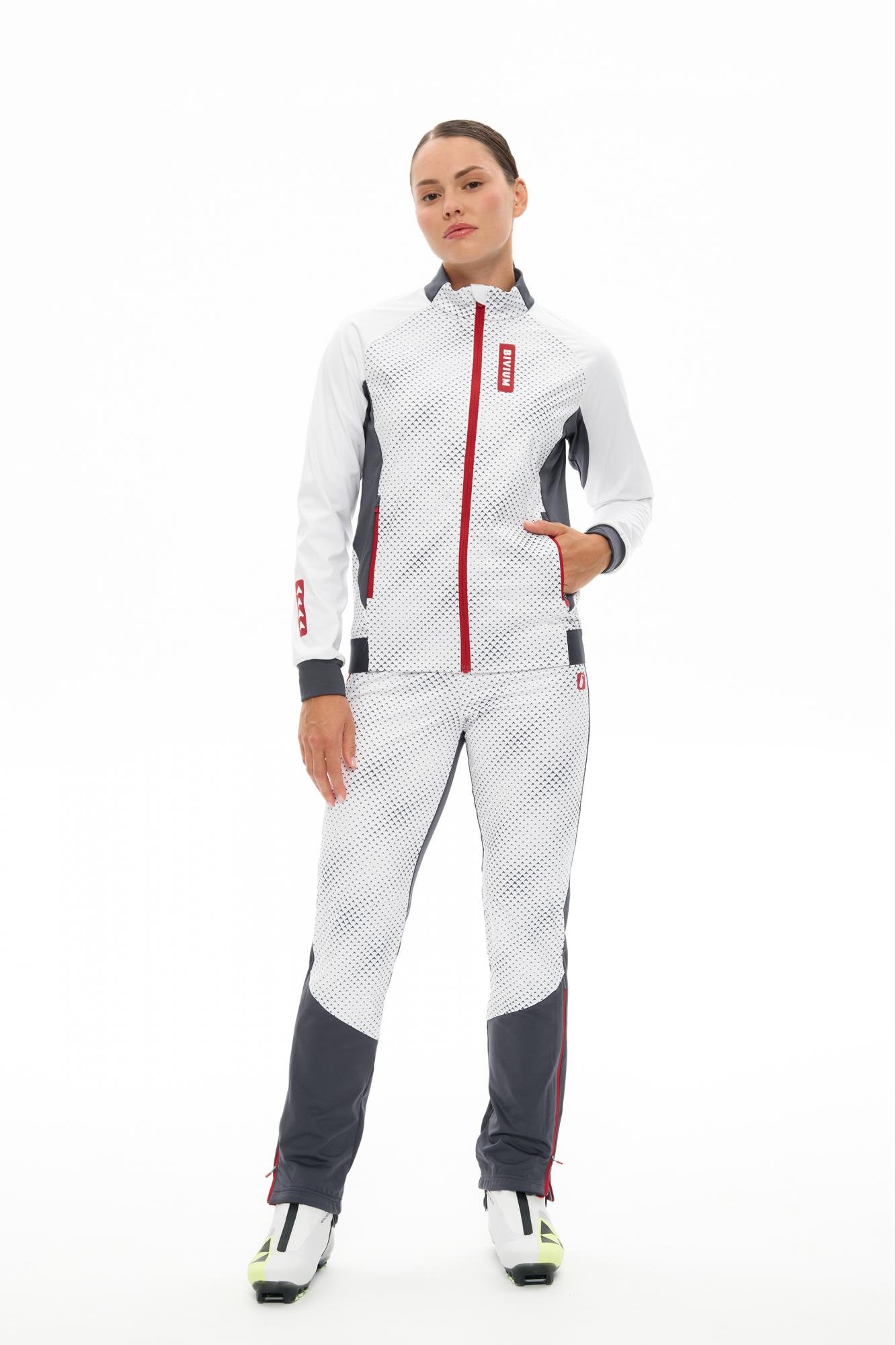 SJK201W226-02547 Куртка жен. BIVIUM "Баланс 3.0", цв. белый-графитовый
