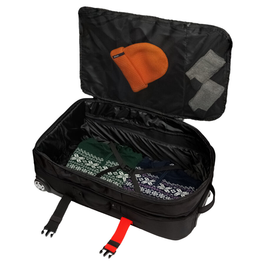 R401-10000 Сумка дорожная на колесах MOAX Traveller, р. 100 л., цв. черный-красный